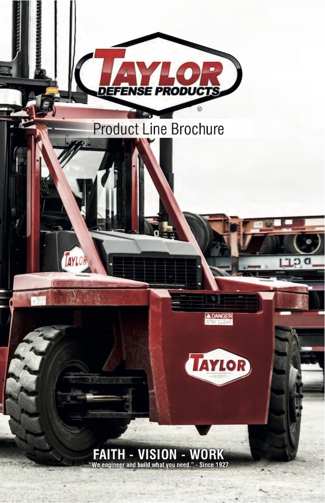 Forklifts and Material Handlers  available through Taylor Defense Products